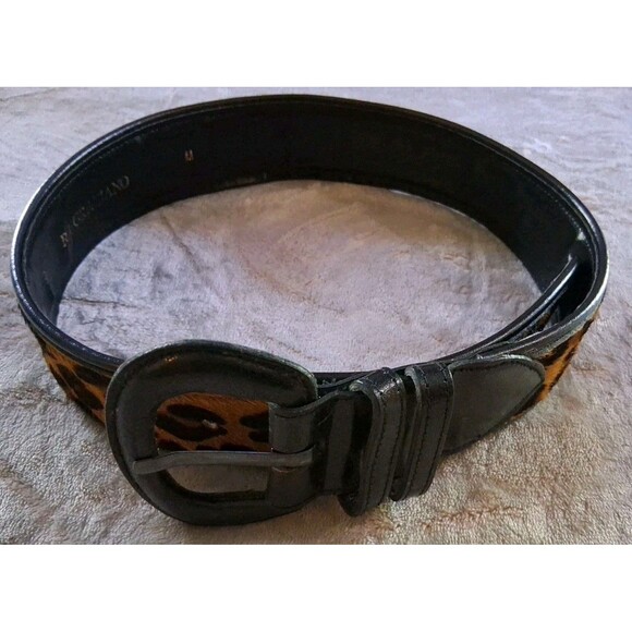 Vintage RJ Graziano Belt Leather Black Mohair Leopard Medium main image 7